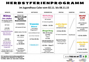Herbstferien-Programm 2015